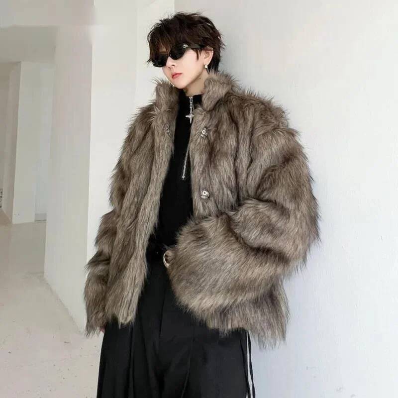 Winter Clothing Uae - Korean Style Men's Faux Fur Jackets