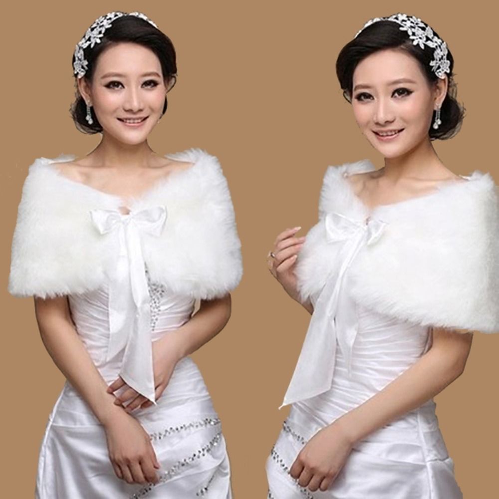 Winter Clothing Clearance Sale - Winter Cape White Fur Shawl Wedding