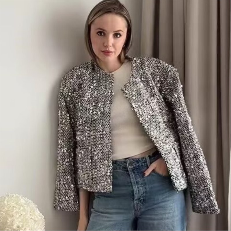 Party Club chic shiny Blazer s - Winter Clothing Dress Up บทวิจารณ์และราคา