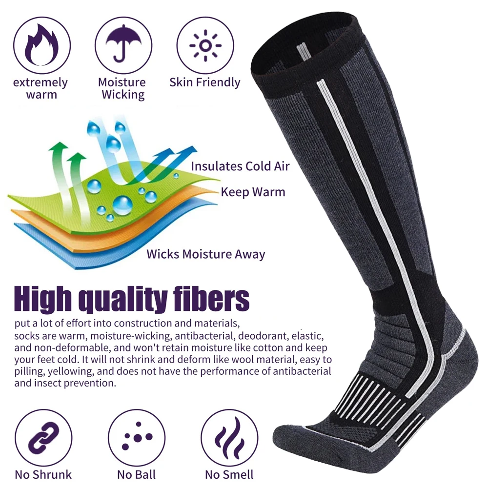 XQQMXX 1Pair Ski Socks Skiing  - Thermal Sock Merino บทวิจารณ์และราคา