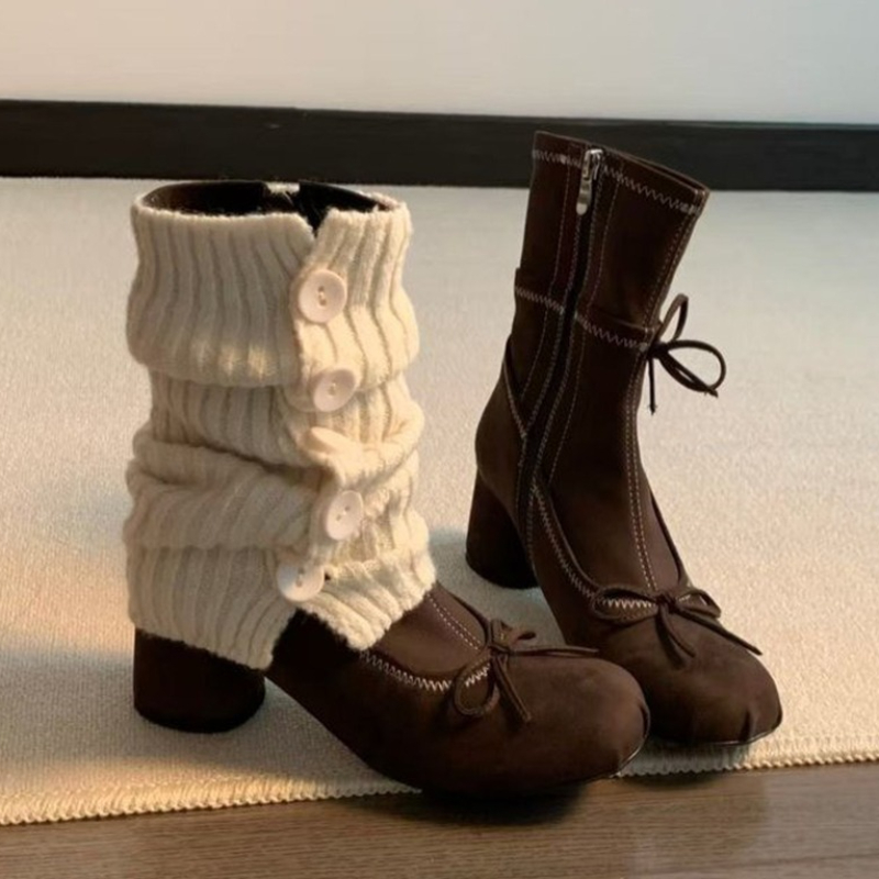 Bow High Heels Women Boots New - Winter Clothing Clearance Sale บทวิจารณ์และราคา
