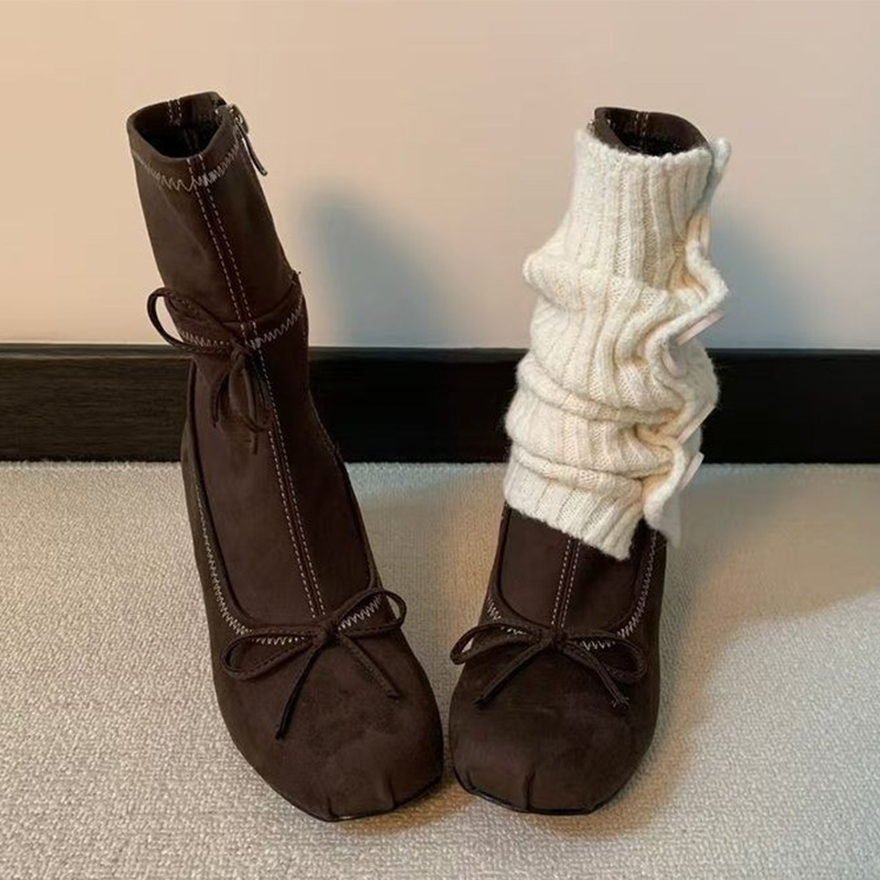 Bow High Heels Women Boots New - Winter Clothing Clearance Sale บทวิจารณ์และราคา