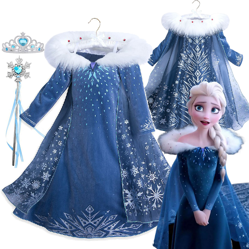 Girls Cosplay Disney Frozen El - Winter Clothing Cute บทวิจารณ์และราคา