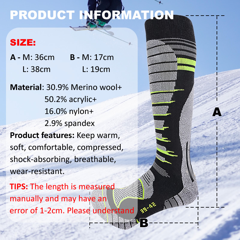 Merino Wool Ski Socks Cold Wea - Thermal Sock Merino บทวิจารณ์และราคา