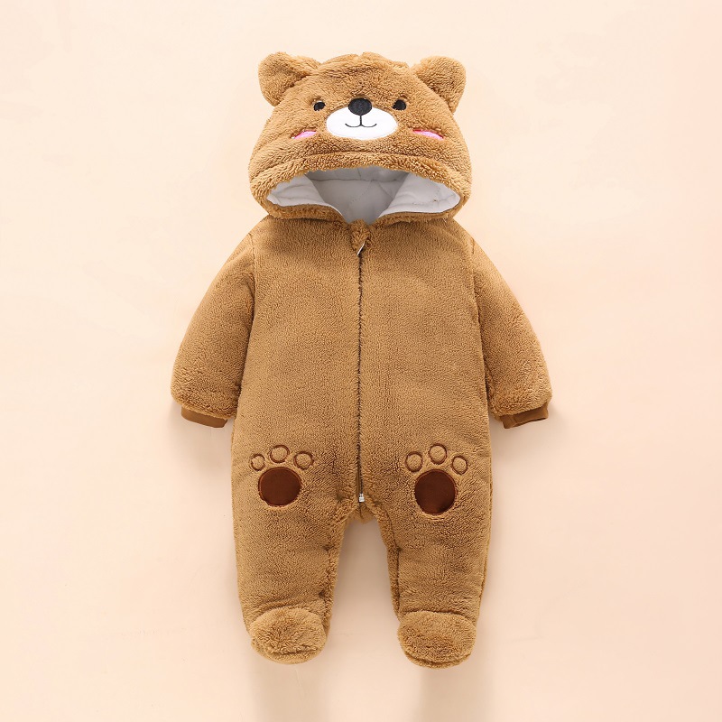 0-12M Baby Rompers Cute Bear T - Winter Clothing Toddler บทวิจารณ์และราคา