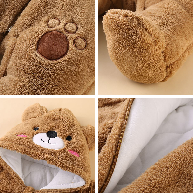 0-12M Baby Rompers Cute Bear T - Winter Clothing Toddler บทวิจารณ์และราคา