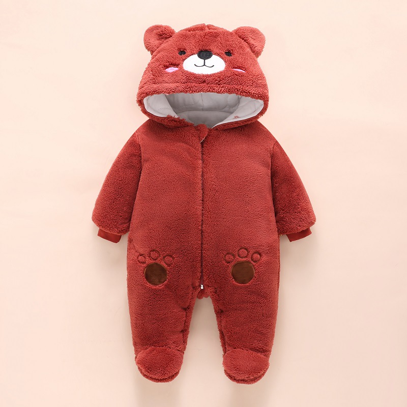 0-12M Baby Rompers Cute Bear T - Winter Clothing Toddler บทวิจารณ์และราคา