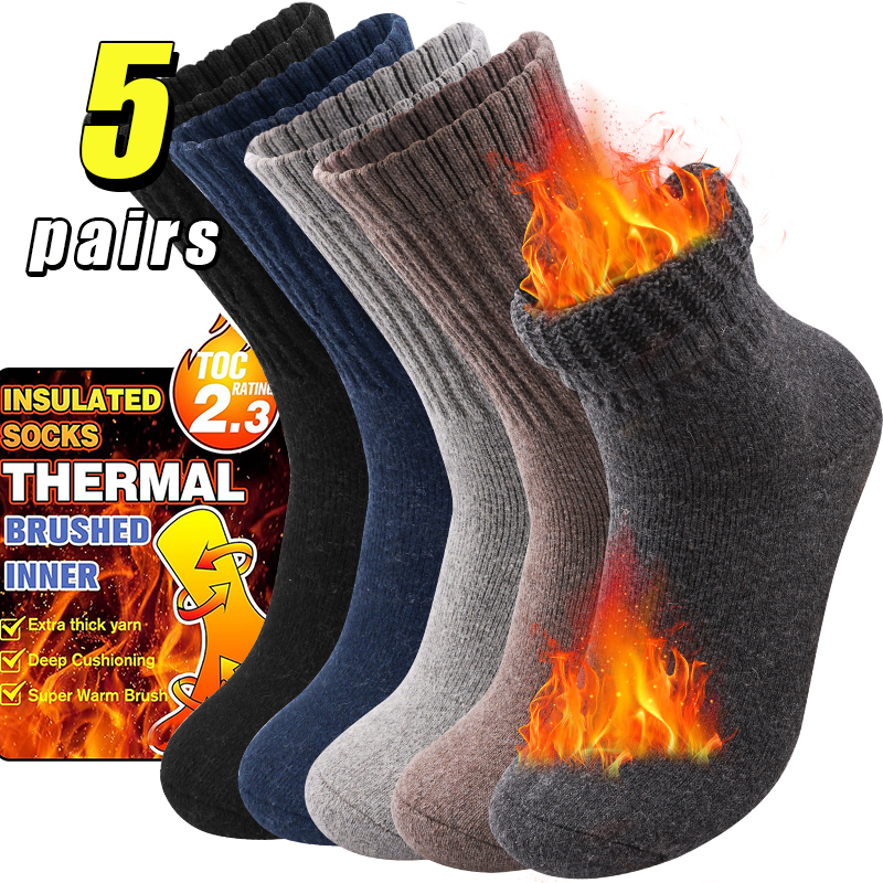 5Pairs Winter Men's Merino Woo - Thermal Sock Merino บทวิจารณ์และราคา