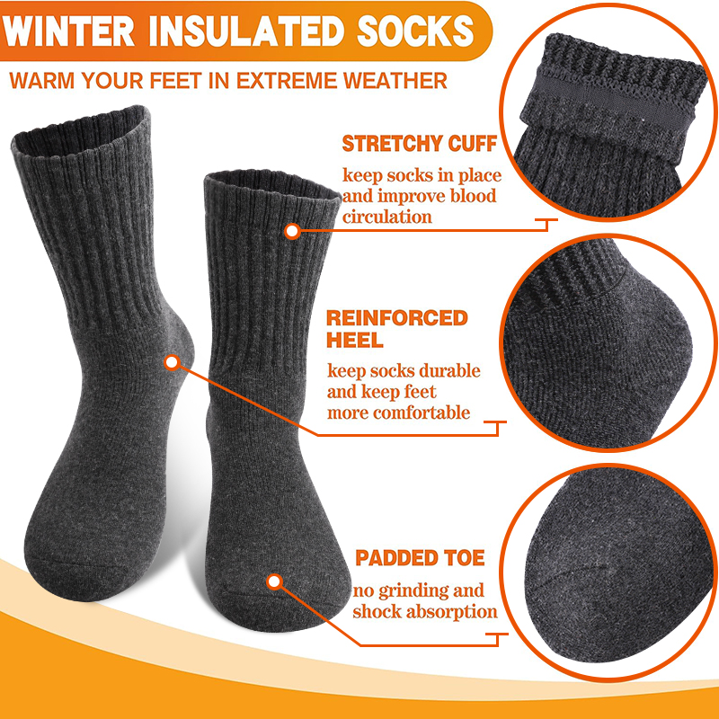 5Pairs Winter Men's Merino Woo - Thermal Sock Merino บทวิจารณ์และราคา