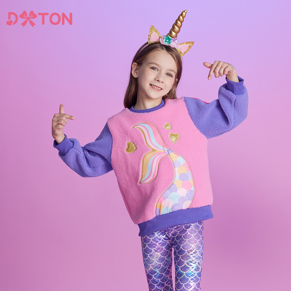 DXTON Girls Sweatshirts Polar  - Winter Clothing Toddler บทวิจารณ์และราคา