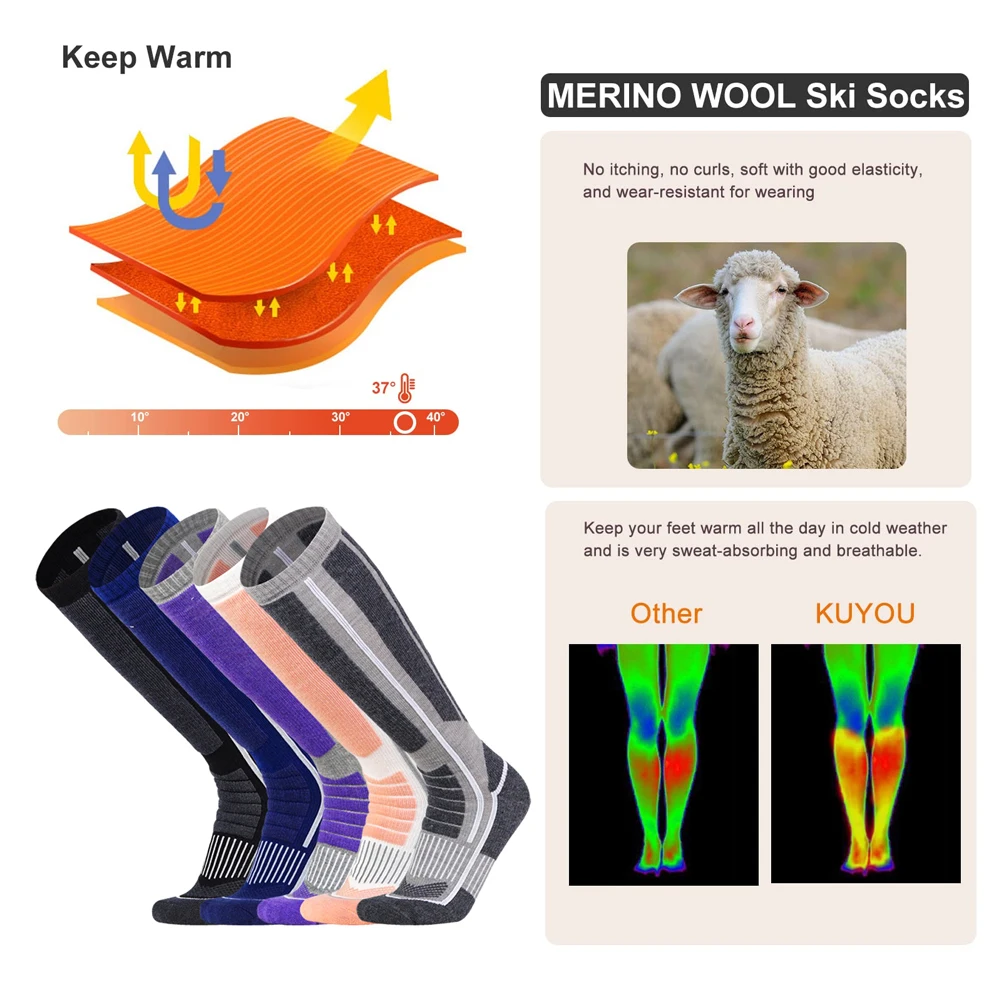 1 Pair Merino Wool Thermal Soc - Thermal Sock Merino บทวิจารณ์และราคา
