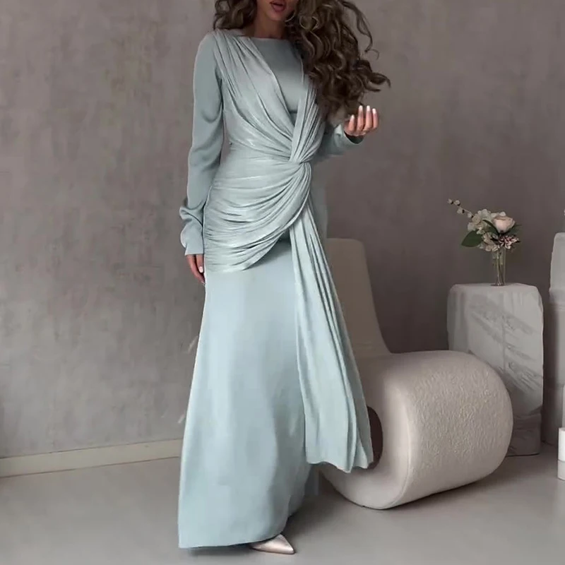 Elegant O Neck Fashion Tie-up  - Winter Clothing Dress Up บทวิจารณ์และราคา
