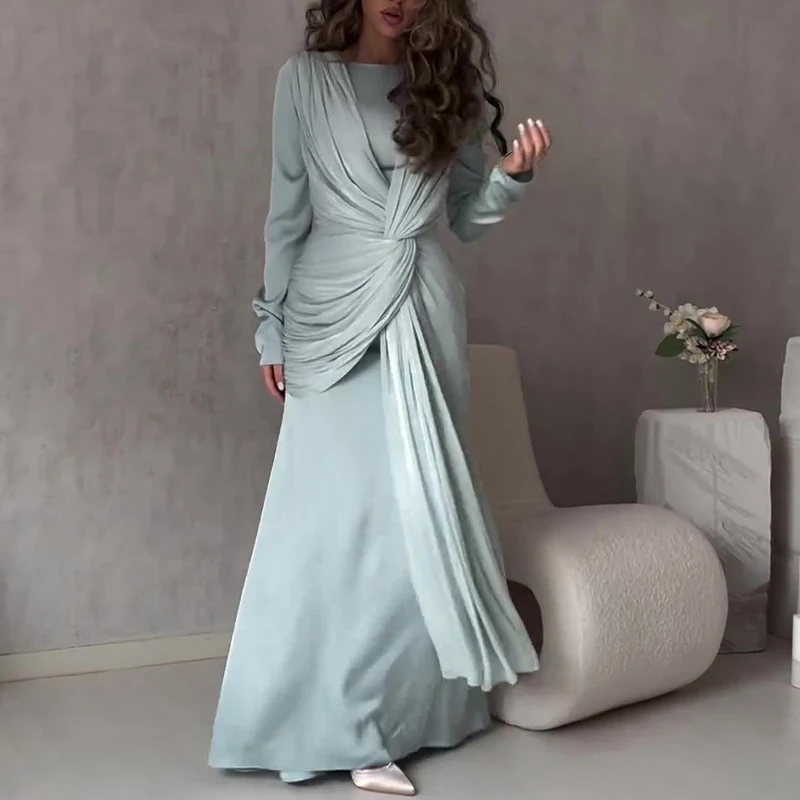 Elegant O Neck Fashion Tie-up  - Winter Clothing Dress Up บทวิจารณ์และราคา