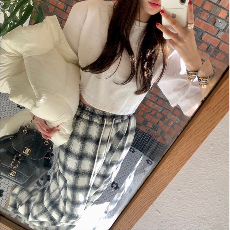 Plaid Workwear Pants Korean St - Winter Clothing Activity บทวิจารณ์และราคา
