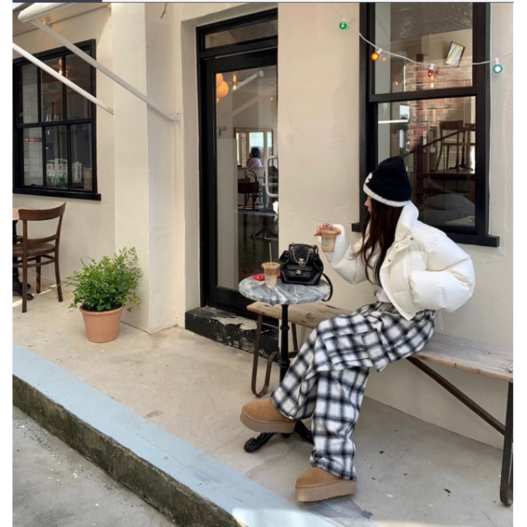 Plaid Workwear Pants Korean St - Winter Clothing Activity บทวิจารณ์และราคา