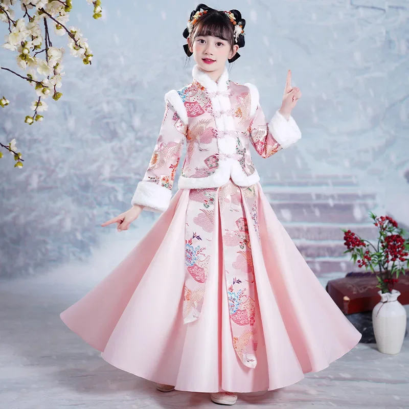 Winter Red Thicken Kids Hanfu  - Winter Clothing Baby บทวิจารณ์และราคา