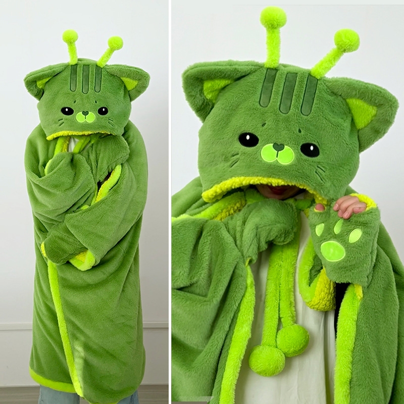 Cartoon Cute Alien Cat Hooded  - Winter Clothing Cute บทวิจารณ์และราคา