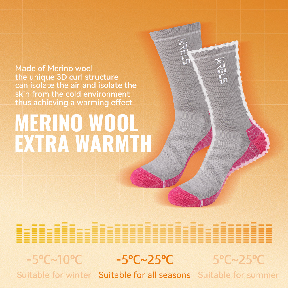 WRELS 1/2/3 Merino Wool Socks  - Thermal Sock Merino บทวิจารณ์และราคา