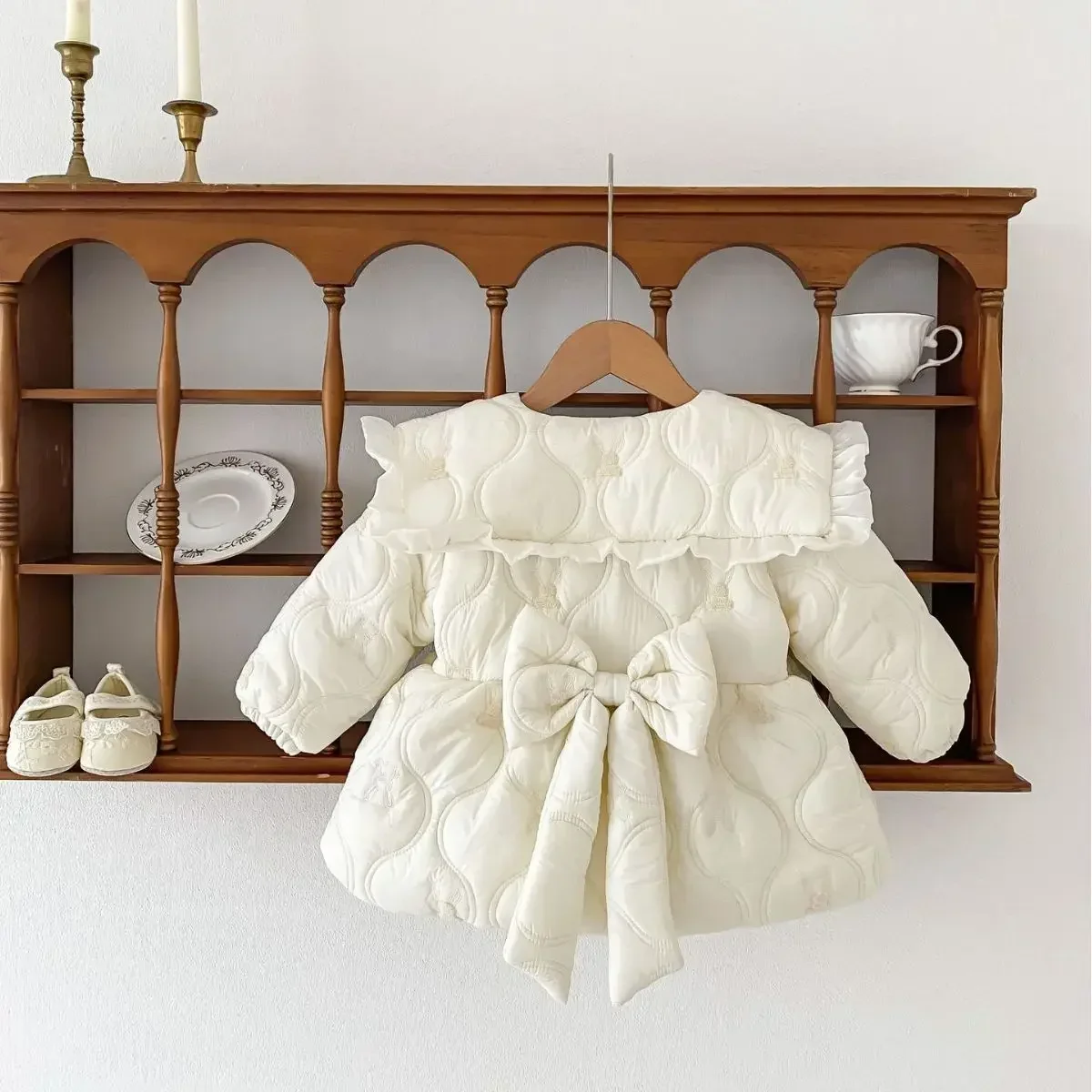 Big Bow embroidery Solid Color - Winter Clothing Toddler บทวิจารณ์และราคา